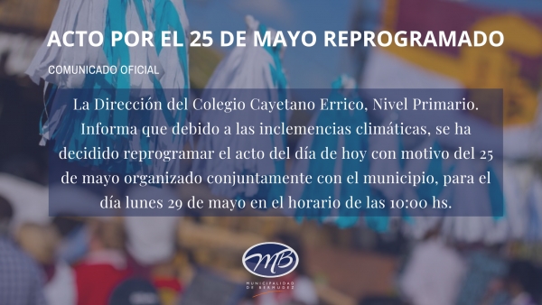 Modificaciones en las actividades por el 25 de mayo