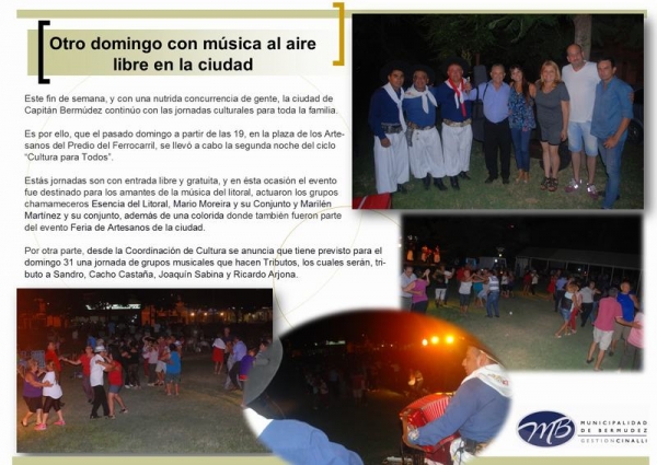 Otro domingo con música al aire libre en la ciudad